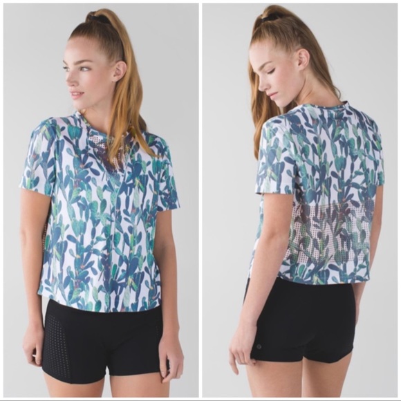 Lululemon Perfectly Perfed Tee in Mini Prickly Pear size 6 - Picture 2 of 5